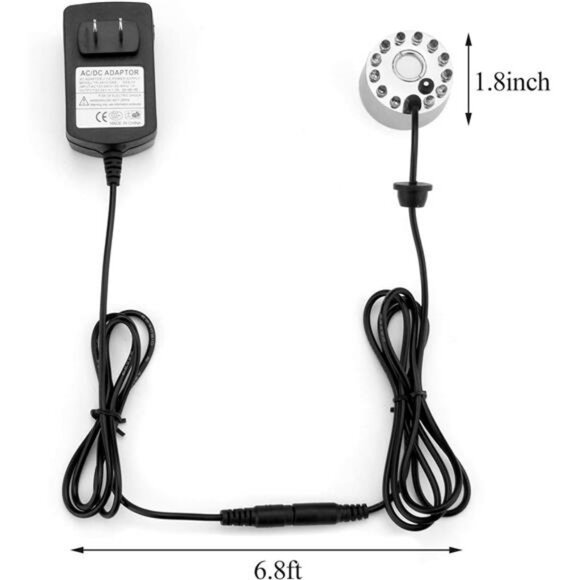 Mist Maker Fogger Water Fountain Pond Fog Machine Atomizer Air Humidifier 12 LED - Picture 3 of 4